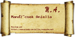 Manácsek Aniella névjegykártya